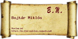 Bojtár Miklós névjegykártya